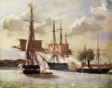 Vilhelm Pedersen Scene af slaget ved Eckernforde 1849 Naval Battle Oil Paintings